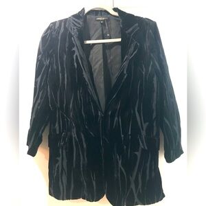 Alberto Makai Black Velvet Blazer M Women Zebra Animal print